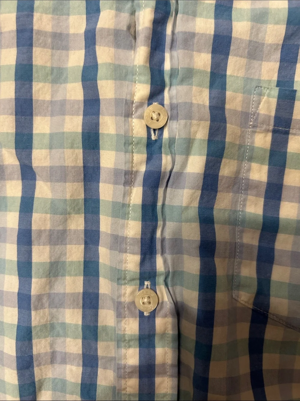 J. Crew Blue and White Plaid Button-Down Shirt